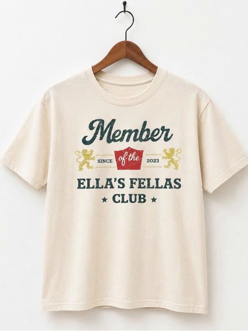 Cream "Member of Ella's Fellas Club" Graphic Tee